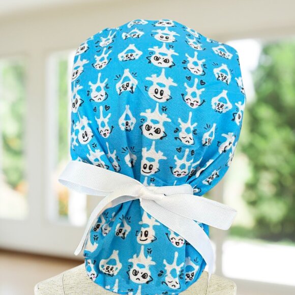 Premium Fabric Spine~ Ponytail Scrub Cap, Surgical Hat, OR, CNA, OR, gifts. - Picture 1 of 5